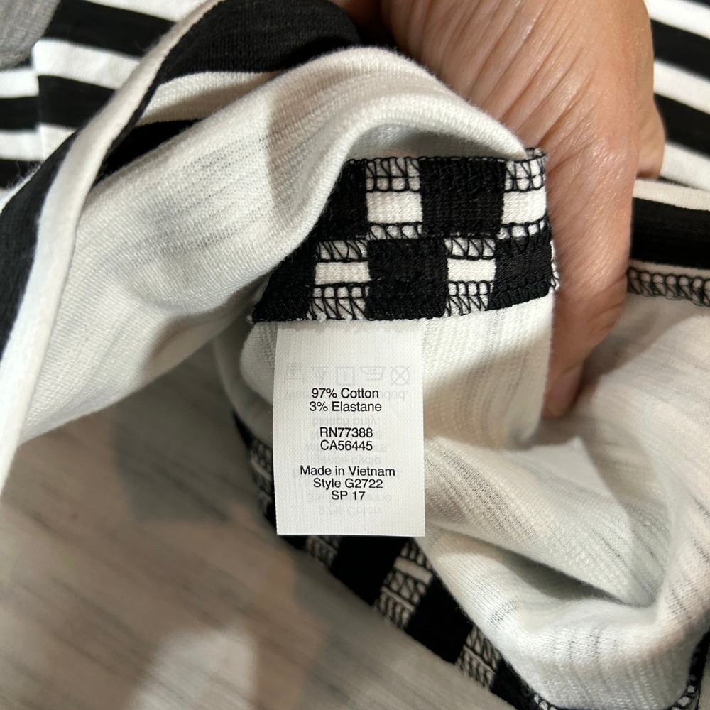 J.Crew Black White Striped Cotton Knit Shift Dress G2722 Womens Size S NWT - Picture 4 of 8